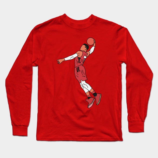 Russell Westbrook Rockets Dunk Long Sleeve T-Shirt by rattraptees